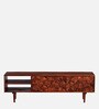 Basel Sheesham Wood TV Console in Scratch Resistant Honey Oak Finish