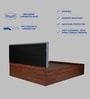 Bashira Upholstered Queen Size Bed In Black Colour & Walnut Finish With Box Storage