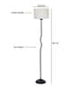 Basic Iron Floor Lamp  with Cotton Shade (Black & Multicolor)