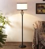 Basic Iron Floor Lamp  with Cotton Shade (Black & Multicolor)