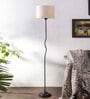 Basic Iron Floor Lamp  with Cotton Shade (Black & Multicolor)