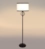 Basic Iron Floor Lamp  with Cotton Shade (Black & Multicolor)