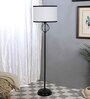 Basic Iron Floor Lamp  with Cotton Shade (Black & Multicolor)