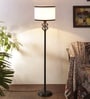 Basic Iron Floor Lamp  with Cotton Shade (Black & Multicolor)