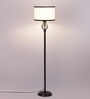 Basic Iron Floor Lamp  with Cotton Shade (Black & Multicolor)