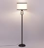 Basic Iron Floor Lamp  with Cotton Shade (Black & Multicolor)