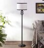 Basic Iron Floor Lamp  with Cotton Shade (Black & Multicolor)
