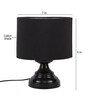 Basic Iron Night Lamp with Cotton Shade (Black & Black)