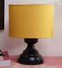 Basic Iron Night Lamp with Cotton Shade (Black & Yellow)