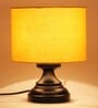 Basic Iron Night Lamp with Cotton Shade (Black & Yellow)