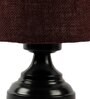 Basic Iron Night Lamp with Jute Shade (Black & Brown)