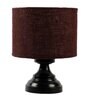 Basic Iron Night Lamp with Jute Shade (Black & Brown)