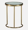 Basie End Table In Golden Finish with Marble Top (Set of 2)