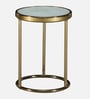 Basie End Table In Golden Finish with Marble Top (Set of 2)