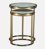 Basie End Table In Golden Finish with Marble Top (Set of 2)