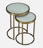 Basie End Table In Golden Finish with Marble Top (Set of 2)