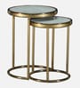 Basie End Table In Golden Finish with Marble Top (Set of 2)