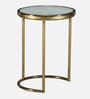 Basie End Table In Golden Finish with Marble Top (Set of 2)