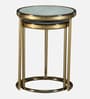 Basie End Table In Golden Finish with Marble Top (Set of 2)
