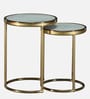 Basie End Table In Golden Finish with Marble Top (Set of 2)