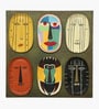 Basil Abstract Faces Metal Wall Art On Board
