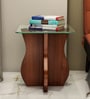 Basil Solid Wood End Table In Dark Oak Finish