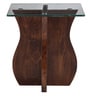 Basil Solid Wood End Table In Dark Oak Finish