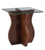 Basil Solid Wood End Table In Dark Oak Finish