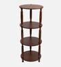 Basilica Round Book Shelf In Matte Walnut Finish
