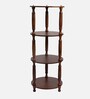 Basilica Round Book Shelf In Matte Walnut Finish
