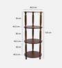 Basilica Round Book Shelf In Matte Walnut Finish
