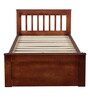 Basilica Solid Wood Single Bed with Trundle in Natural Pinewood Finish
