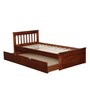 Basilica Solid Wood Single Bed with Trundle in Natural Pinewood Finish
