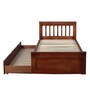 Basilica Solid Wood Single Bed with Trundle in Natural Pinewood Finish