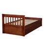 Basilica Solid Wood Single Bed with Trundle in Natural Pinewood Finish