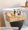 (1Pc) Beige Water Hyacinth Handmade Storage Basket & Wardrobe Organiser