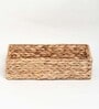 (1Pc) Beige Water Hyacinth Handmade Storage Basket & Wardrobe Organiser