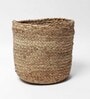 (1Pc) Beige Jute Handwoven Multipurpose Planter & Storage Basket