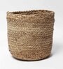 Set Of 2 Beige Jute Handwoven Multipurpose Planter & Storage Basket