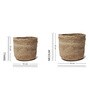 Set Of 2 Beige Jute Handwoven Multipurpose Planter & Storage Basket