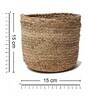 (1Pc) Beige Jute Handwoven Multipurpose Planter & Storage Basket