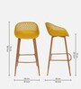 Basket Bar Stool In Yellow Colour