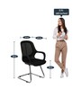 Basket Breathable Mesh Cantilever Chair in Black Colour