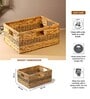 (1Pc) Beige Water Hyacinth Handmade Storage Basket & Wardrobe Organiser