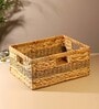 (1Pc) Beige Water Hyacinth Handmade Storage Basket & Wardrobe Organiser