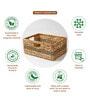 (1Pc) Beige Water Hyacinth Handmade Storage Basket & Wardrobe Organiser
