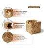 (1Pc) Beige Water Hyacinth Handmade Storage Basket & Wardrobe Organiser