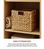 (1Pc) Beige Water Hyacinth Handmade Storage Basket & Wardrobe Organiser