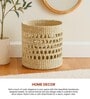 (1Pc) Beige Seagrass Handmade Storage Basket & Wardrobe Organiser