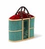 Basket for Lunch | Bamboo Picnic Basket With Top Handle | Ideal for Outdoor Dining and Family Picnics | Wicker Morden Picnic Basket (L35 x W15 x H28 cm)